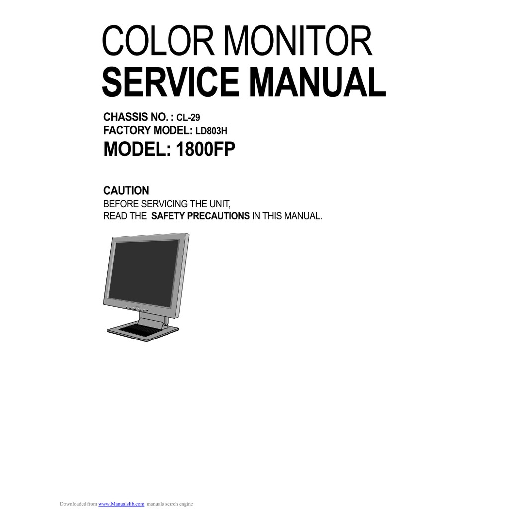 Hướng dẫn sửa chữa và sơ đồ màn Dell 1800FP