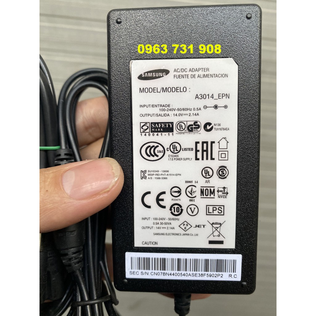 Dây nguồn màn hình samsung 14V 2.14A