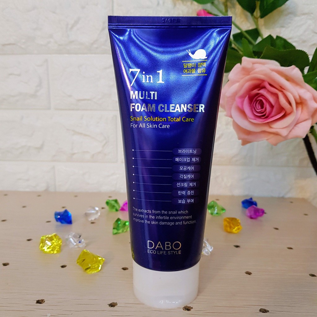 Sữa Rửa Mặt Cao Cấp 7 tác dụng DABO Multi Foam Cleanser 180ml Trắng da, Sạch sâu, Trẻ hóa da, Tẩy trang, Dưỡng ẩm