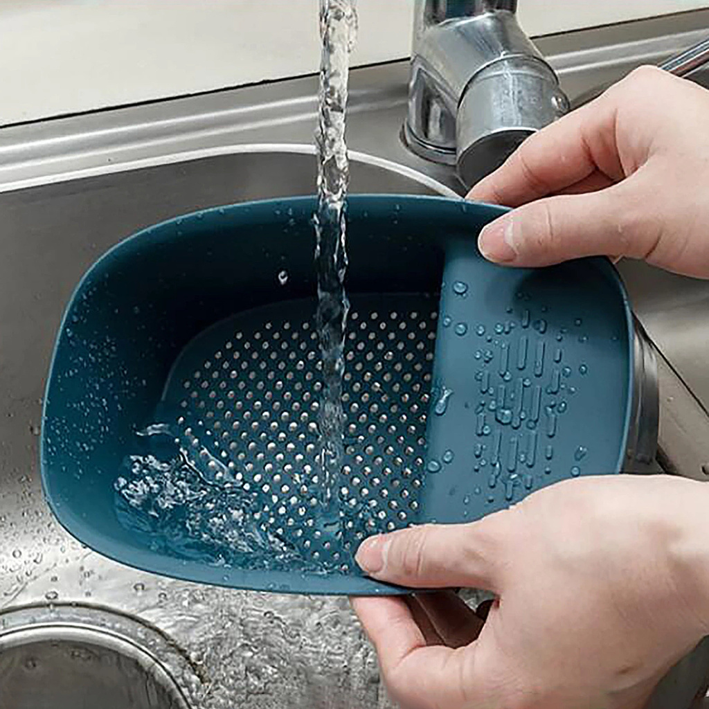 Rổ gắn bồn rửa chén có lỗ thoát nước đựng rau củ trái cây tiện dụng cho nhà bếp