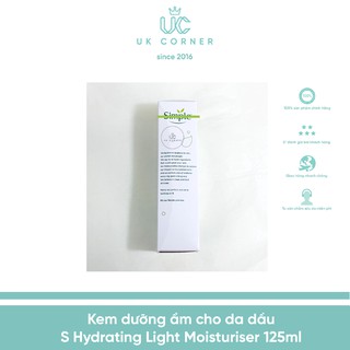 [Bill UK] Kem dưỡng cấp nước Simple Hydrating Light Moisturiser (da dầu)