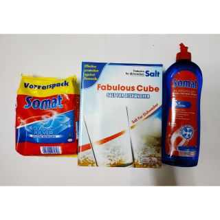 Combo bột rửa bát Somat, bóng Somat , muối israel