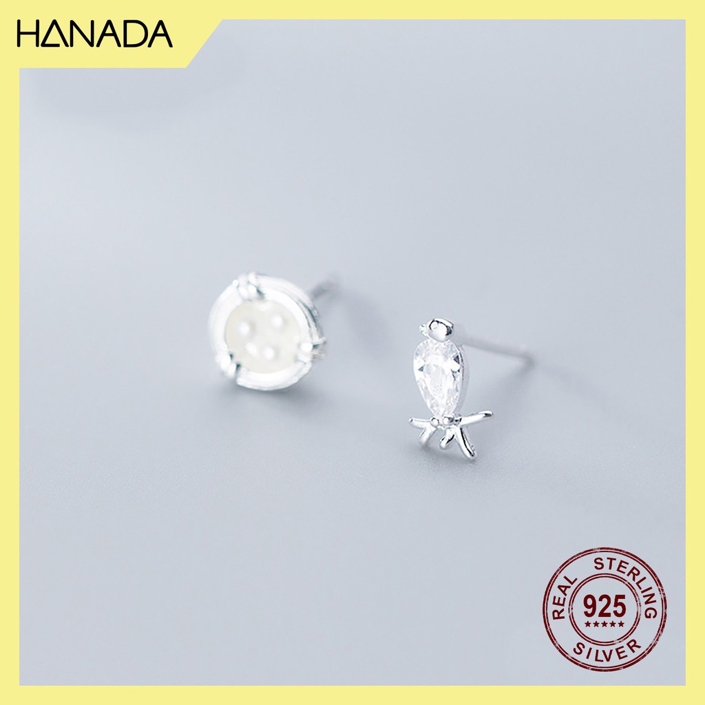 Bông Tai Bạc 925 Hanada N1234.E.P.A.240.0655 Tổ Chim A16