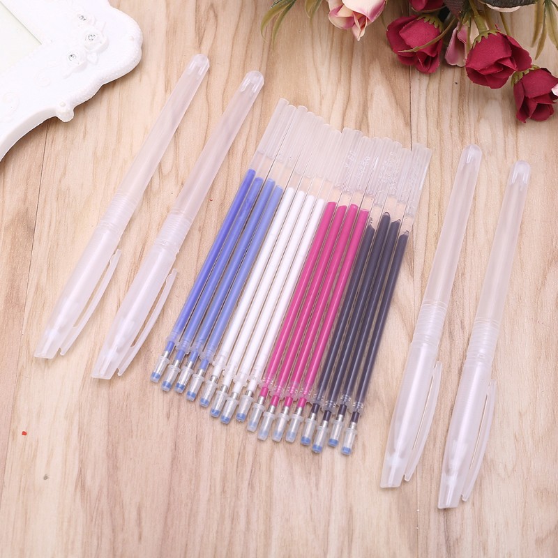 omg 4pcs Heat Erasable Pen Shell with 40pcs Automatic Disappearing Refills Magic Pens Marking for Sewing Quilting Dressmaking