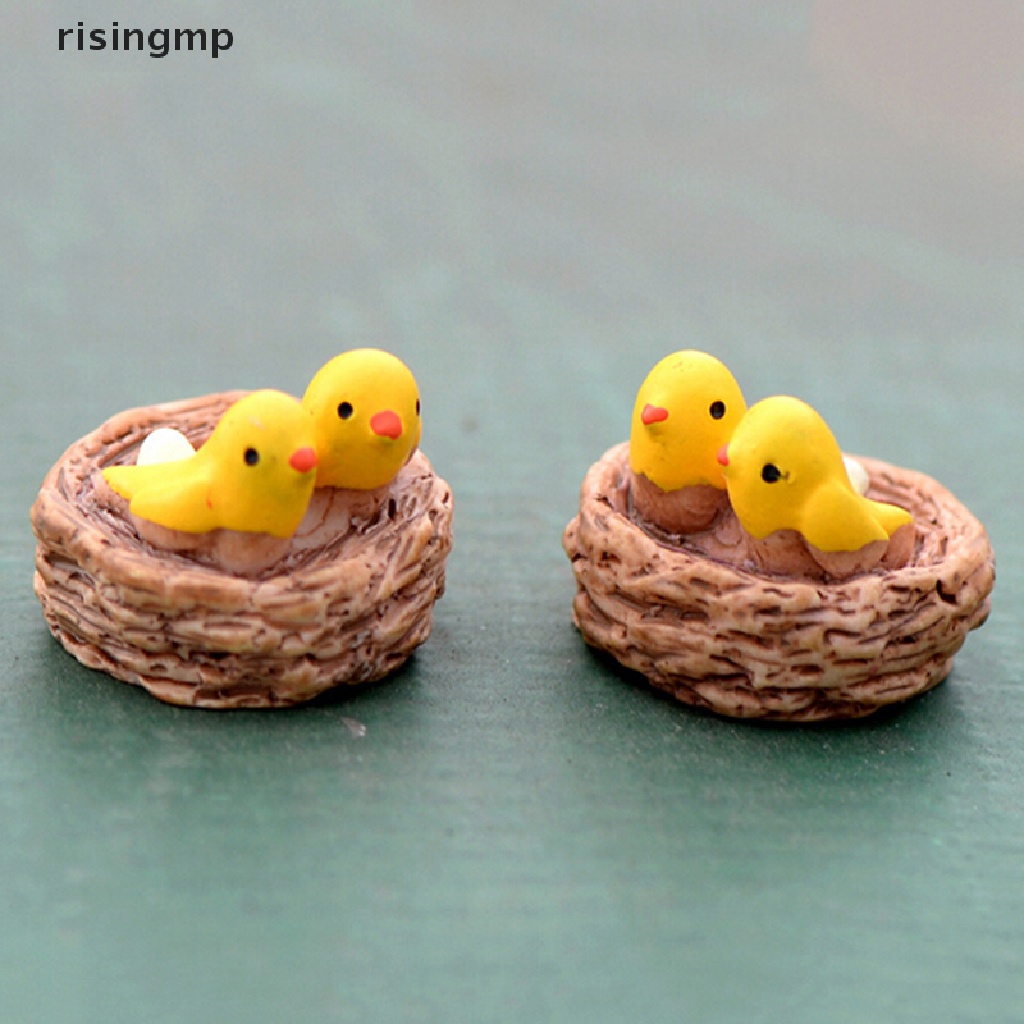 Mô Hình Tổ Chim Mini Bằng Nhựa resin Trang Trí Tiểu Cảnh ♨Trên đó