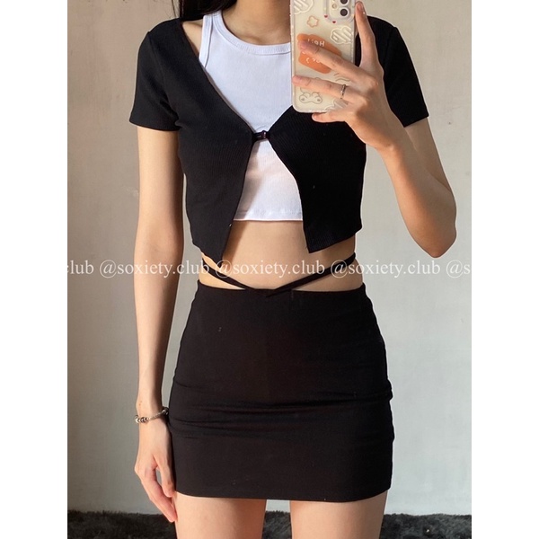 [HÌNH THẬT] Chân váy ôm eo cột dây cá tính, sexy tôn dáng  Q13