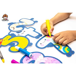 Bộ tô màu học số chủ đề quái vật  - Decal tự dính học số vui nhộn - Tô màu sáng tạo Tọ Tọ Toys