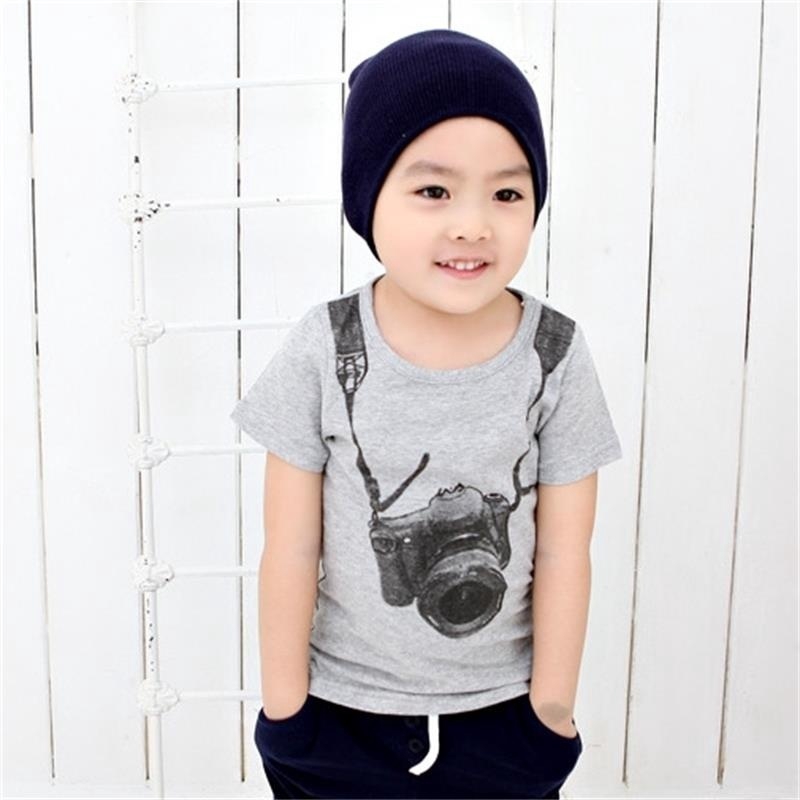 Áo thun tay ngắn in hình máy ảnh thời trang cho bé