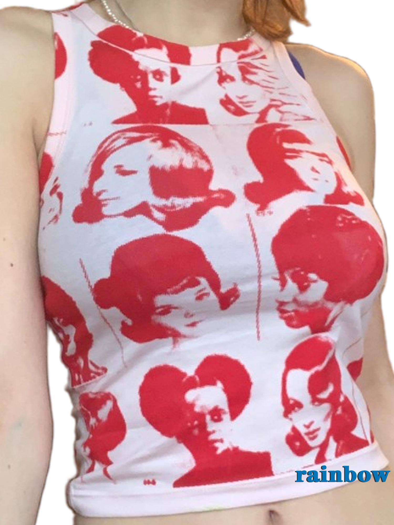 Áo Thun Không Tay In Hình Cầu Vồng Y2K Dễ Thương Cho Nữ | BigBuy360 - bigbuy360.vn