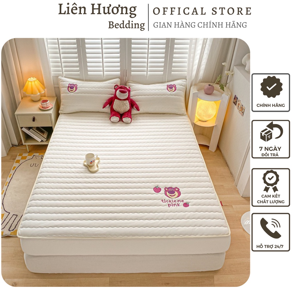Thảm trải giường cotton matxa hoạt hình Disney, Chất liệu cottton 100s thoáng mát thấm hút mồ hôi tốt đảm bảo an toàn