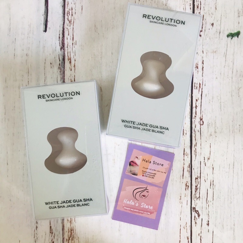 Mushroom Gua Sha - Dụng cụ nấm masage mắt Gua Sha bằng đá thạch anh trắng Revolution Skincare Jade Gua Sha - White