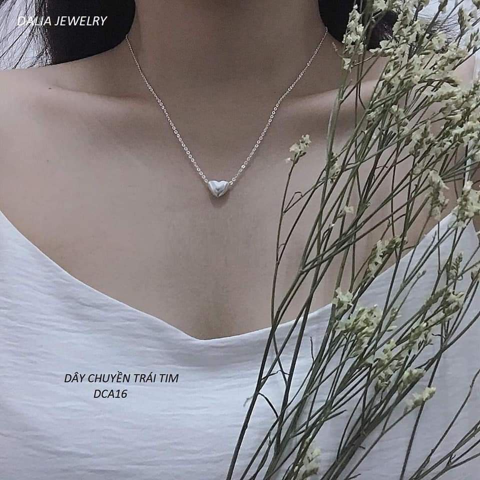 Dây chuyền bạc DaLiA Jewelry hình trái tim dày đủ loại dây mì - dây xích