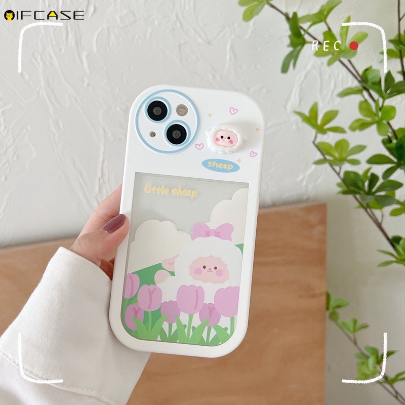 Ốp Điện Thoại Mềm Trong Suốt Chống Sốc In Hình Hoa Tulip Thắt Nơ Cho iPhone 13 12 11 Pro Max XS Max XR X