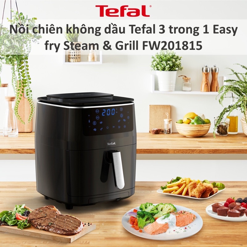 Nồi chiên không dầu Tefal dung tích 4.2 lít - 11 lít, Nồi chiên hơi nước chống dính thông minh - HAPOS