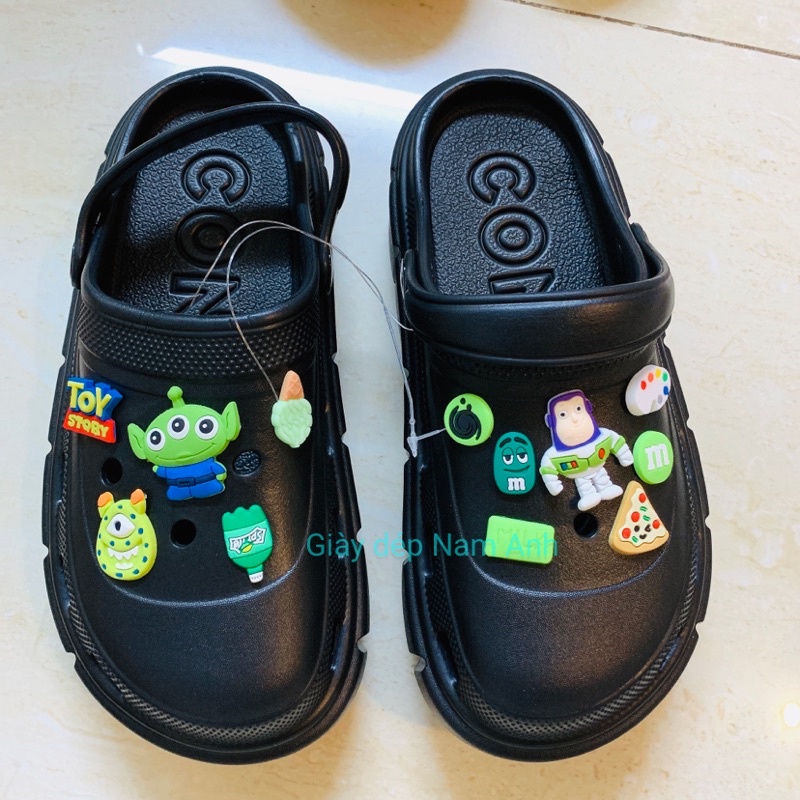 [ HÀNG LOẠI 1]Dép sục croos siêu nhẹ tăng chiều cao 6cm nhiều sticker dễ thương