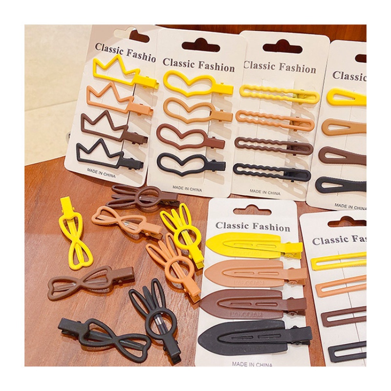 Set 4 Kẹp Tóc Nhiều Màu Sắc Dễ Thương Phong Cách Hàn Quốc Cho Bé Gái