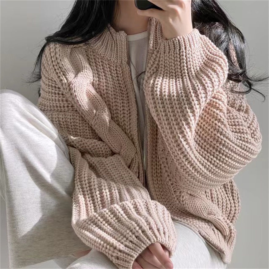 Áo Sweater Dệt Kim Tay Dài Dáng Rộng Kiểu Retro Thời Trang Mùa Thu Cho Nữ