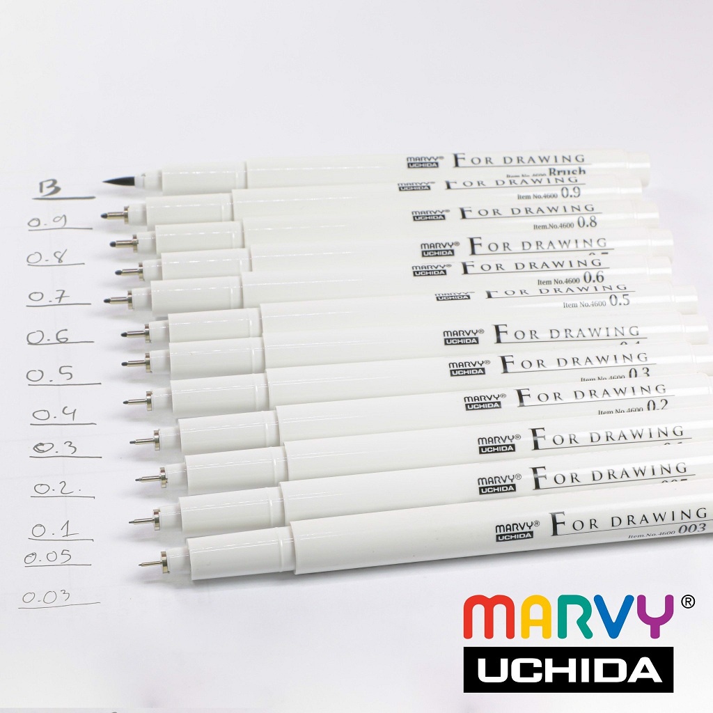 Bút kim số đi nét vẽ kỹ thuật MARVY For Drawing 4600 – Màu đen