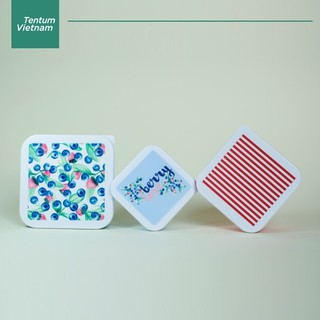 Bộ 3 hộp cơm Tchibo hoa quả xuất Đức - Bộ hộp đựng cơm, salad Tentum