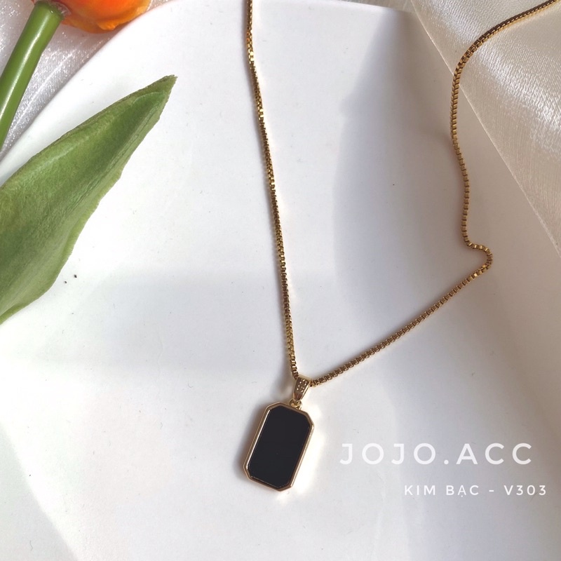 Dây chuyền, vòng cổ mặt đá vuông đeo được hai mặt phong cách cá tính JOJO.ACC