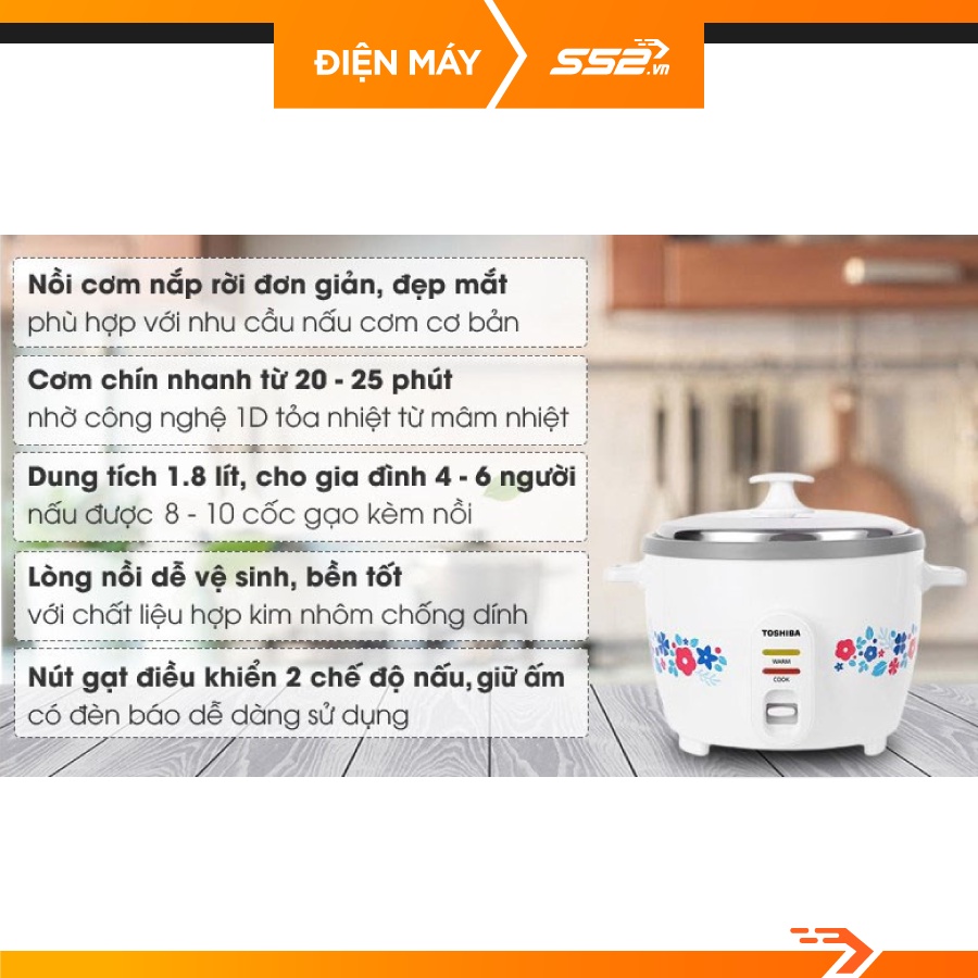 Nồi Cơm Điện Toshiba RC-18MH2PV - Bảo Hành Chính Hãng