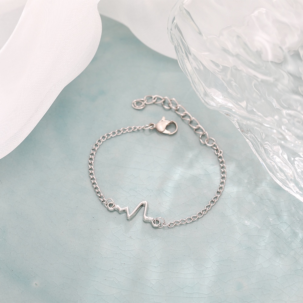 Vòng tay mạ vàng / bạc thiết kế gợn sóng thời trang hàn quốc cho nữ