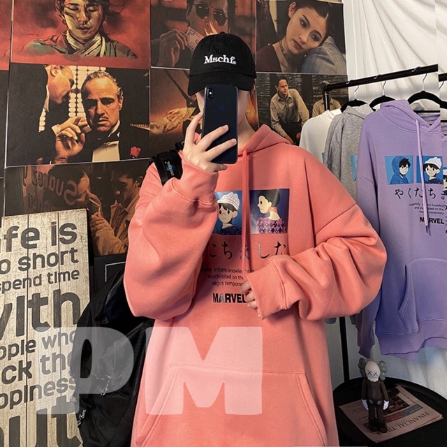 Áo hoodie ba chàng trai ô vuông MARVEL