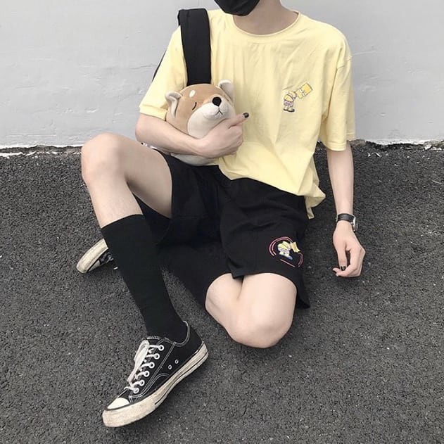 Quần Short Simpsons Thêu - Short Hey You Studio Streetwear Local Brand