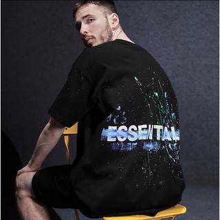 FEAR OF GOD FOG Duplex ESSENTIALS splash ink letter graffiti loose high street trend short-sleeved T-shirt
