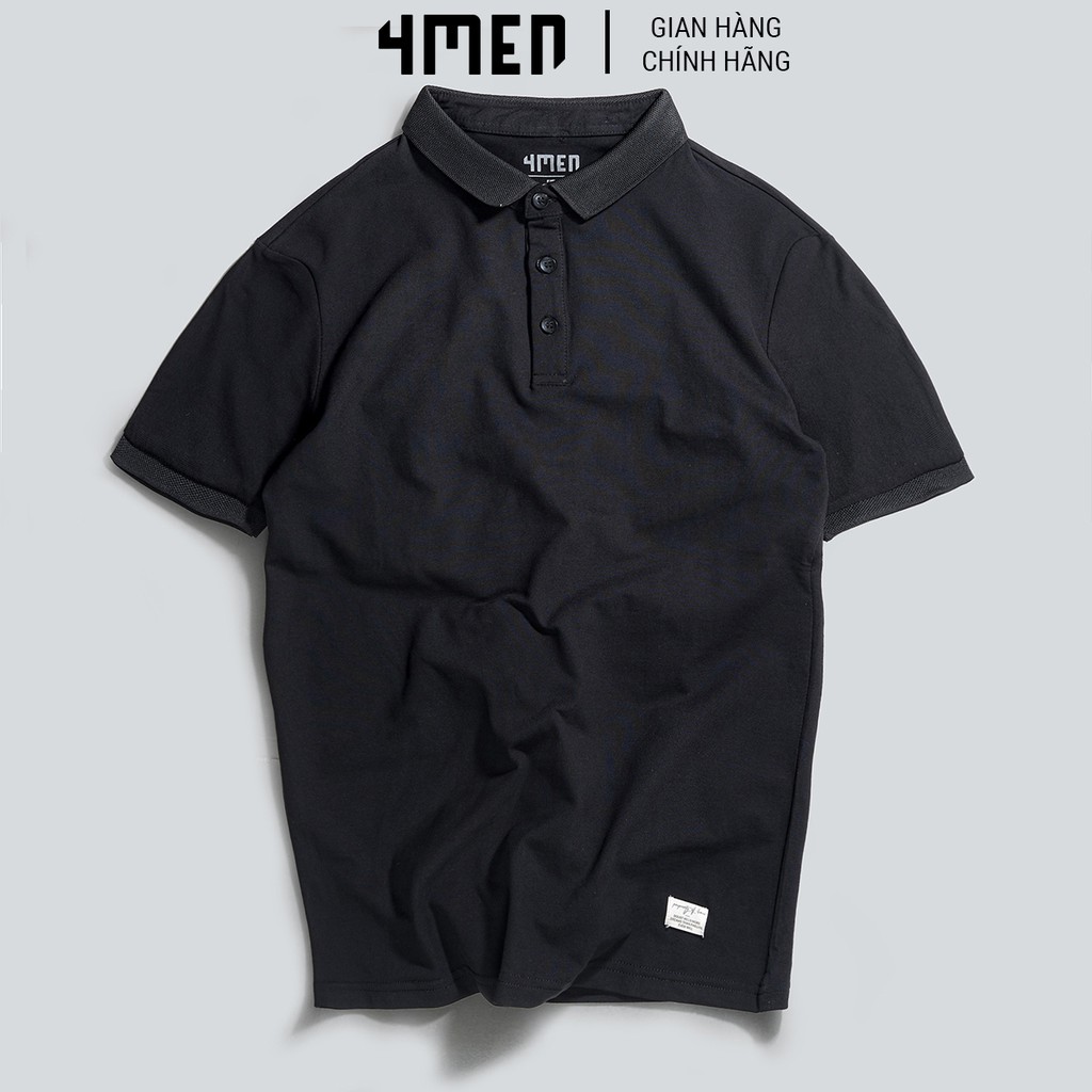 Áo thun polo nam trơn 4MEN PO028 cổ bẻ, ngắn tay, form slimfit, vải cotton cá sấu cao cấp | BigBuy360 - bigbuy360.vn