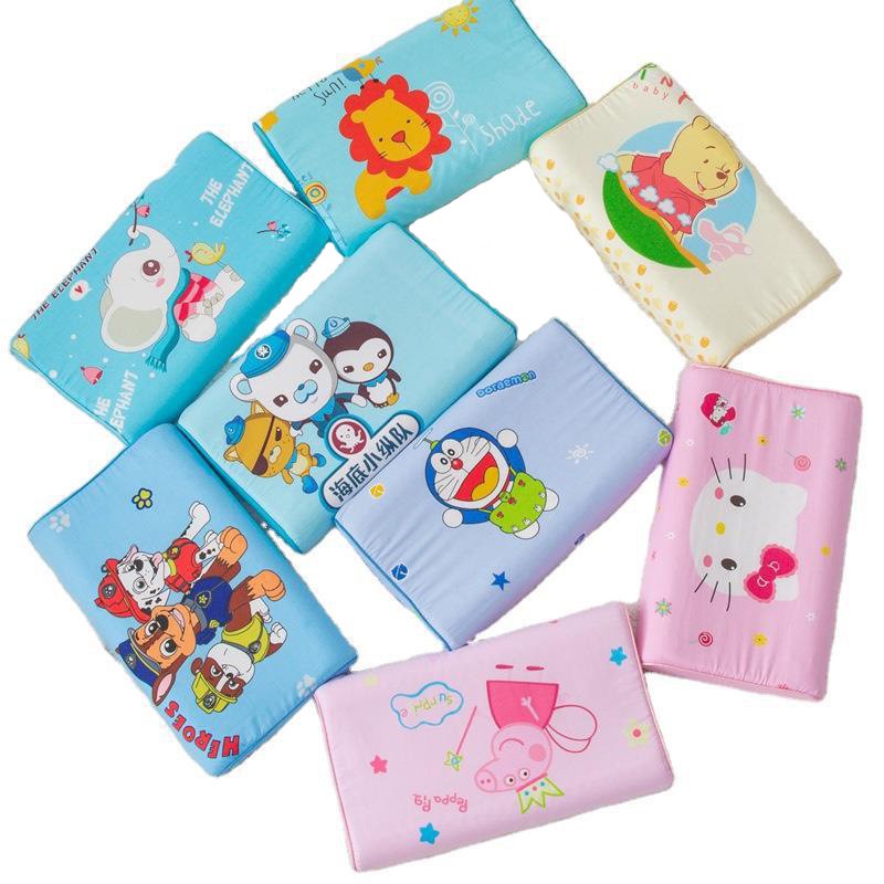 Gối lượn cao su in hình vui nhộn cho Bé mầm mon, mẫu giáo, nhà trẻ, vỏ cotton 100%