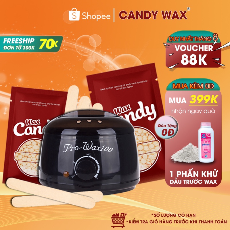 Bộ nồi nấu sáp wax nóng prowax 100 waxing nóng wax hard bean - bảo hành 12 tháng