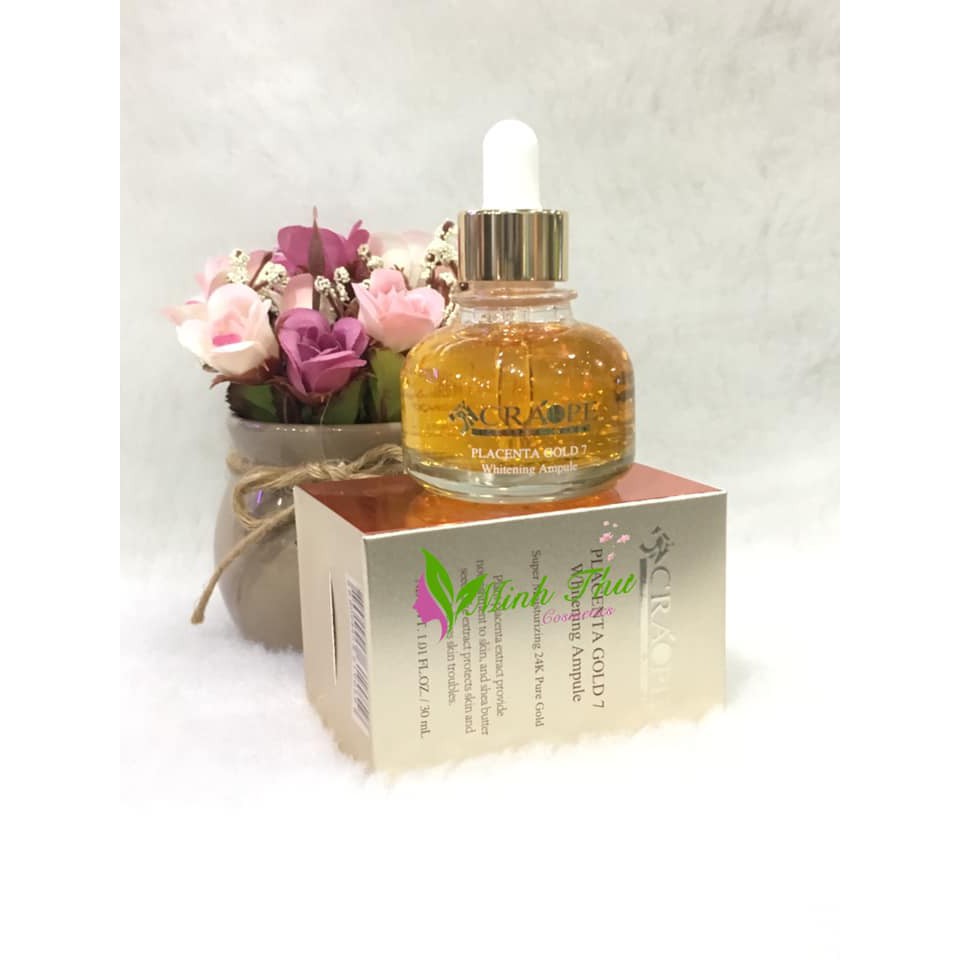 Serum CRAOPE PLACENTA GOLD dưỡng da chiết xuất từ vàng &amp; nhau thai