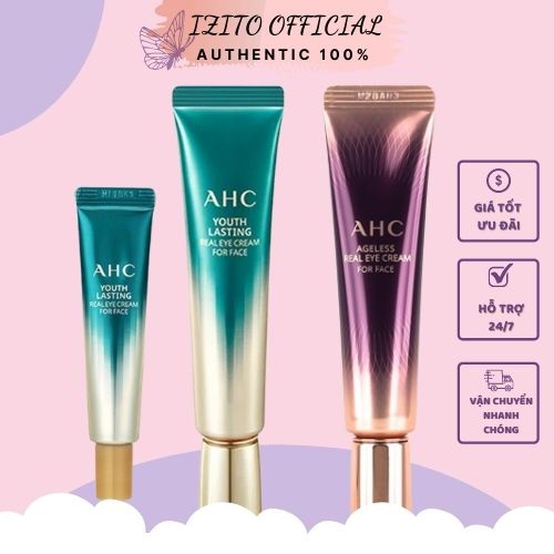 Kem mắt [Hết thâm quầng mắt 100%_Hàng Auth] Kem mắt AHC Ageless Real Eye Cream For Face [Hot New]