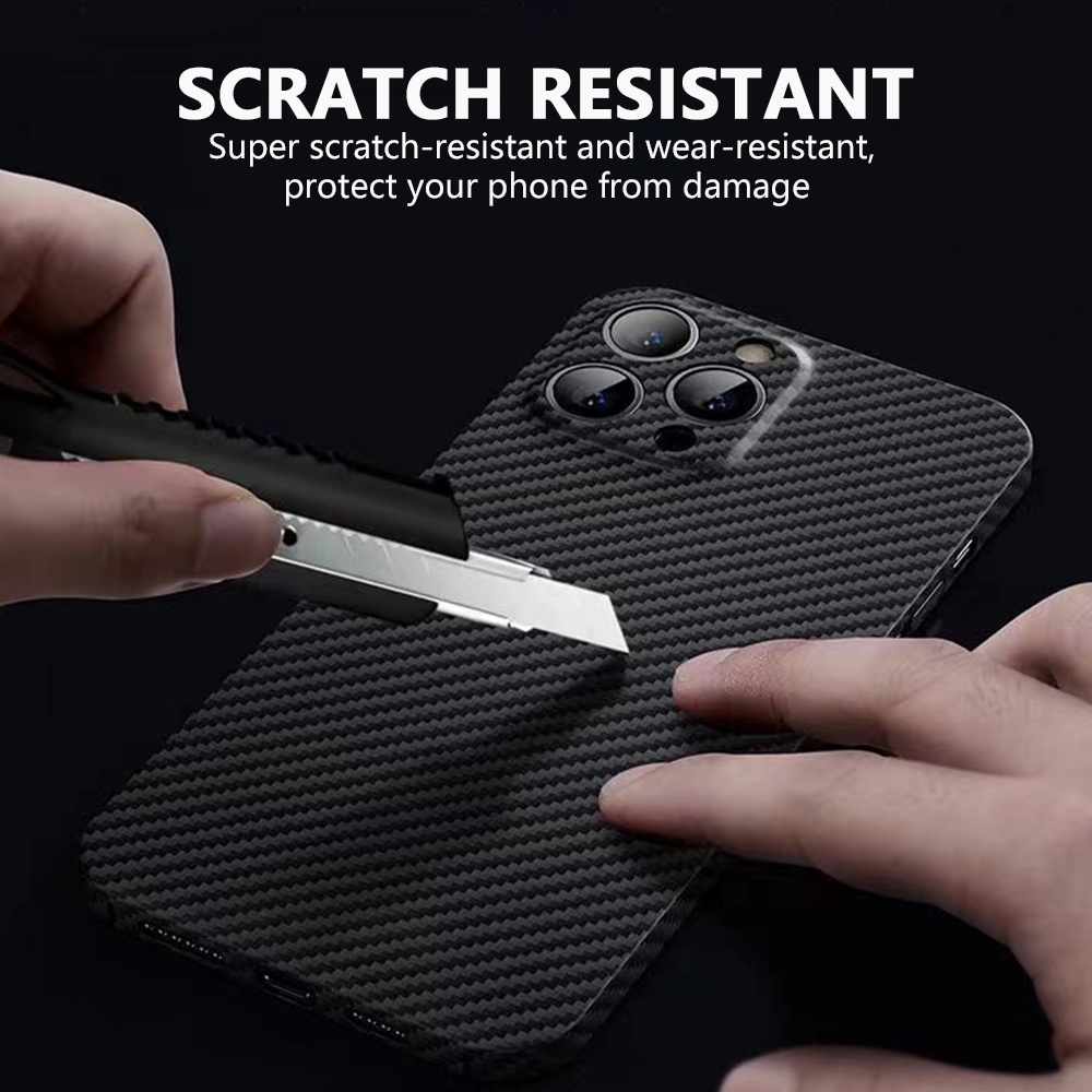 Ốp Điện Thoại Sợi Carbon Cứng Siêu Mỏng Cho iPhone 11 12 Pro Max