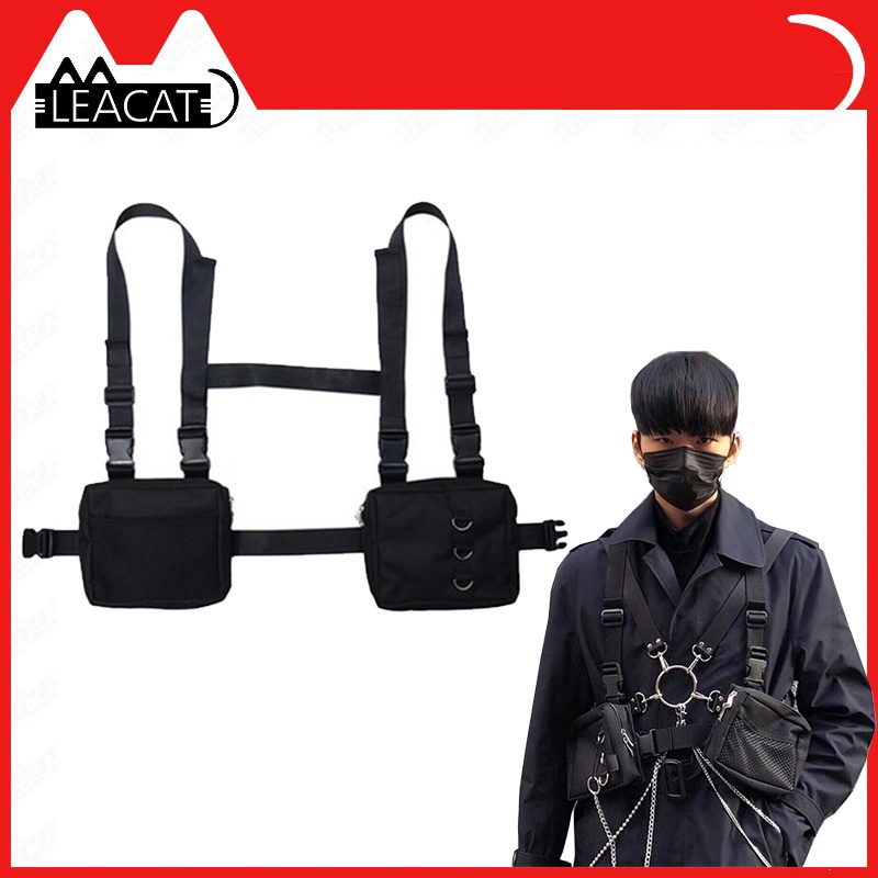 Leacat Streetwear Tactical Hip-Hop Chest bag Two vest pockets | BigBuy360 - bigbuy360.vn