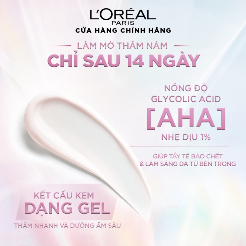 Kem Dưỡng L'Oreal Paris Sáng Mịn Mờ Thâm Nám Glycolic-Bright Glowing Cream