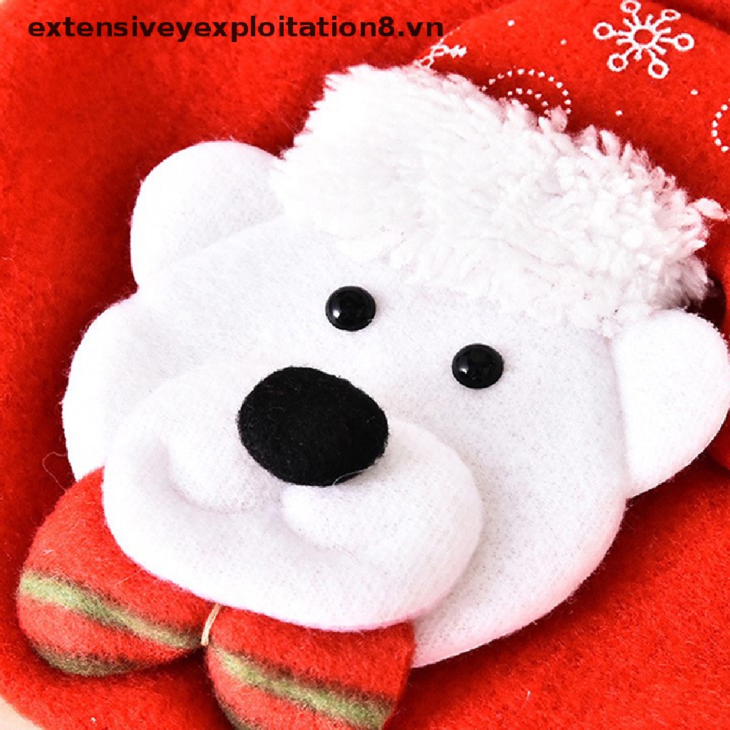 1 Túi Đựng Kẹo Vải Lanh In Hình Ông Già Noel Giáng Sinh Tinh Tế
