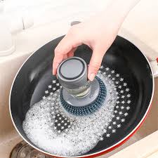 Dụng cụ cọ rửa đa năng, cọ xoong nồi, cọ bếp,Cọ Rửa Đa Năng Tự Động Nhả Chất Lỏng cọ rửa bát đĩa có bình chứa tiện lợi