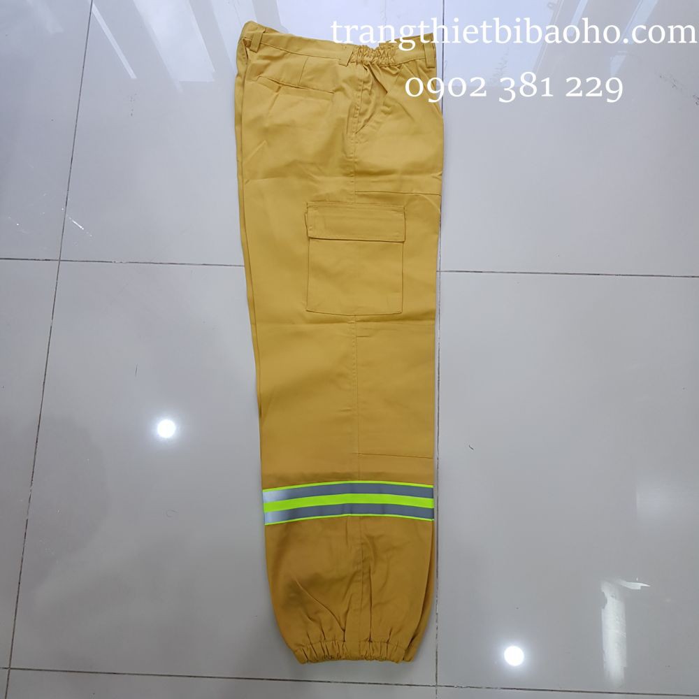 Bộ quần áo PCCC màu vàng phối phản quang theo Thông tư 48/2015/TT-BCA