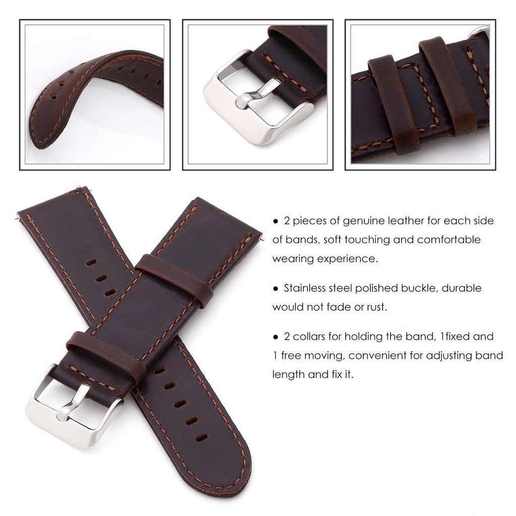 Dây đeo bằng da bò sang trọng cho đồng hồ thông minh Samsung Gear S2 Classic