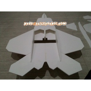 Vỏ xốp mô hình F22 chất liệu PP chống vỡ cắt sẵn khung về tự lắp ghép