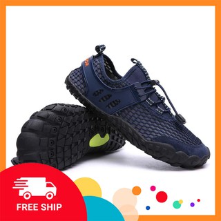 🔥Siêu giày Phượt -𝐓𝐡𝐞 𝐏𝐑𝐄𝐃𝐀𝐓𝐎𝐑🔥Màu Xanh tím than🔥Lội suối,Leo núi_Câu Cá_GYM_Đạp Xe_Đế cao su non_Vải Lưới