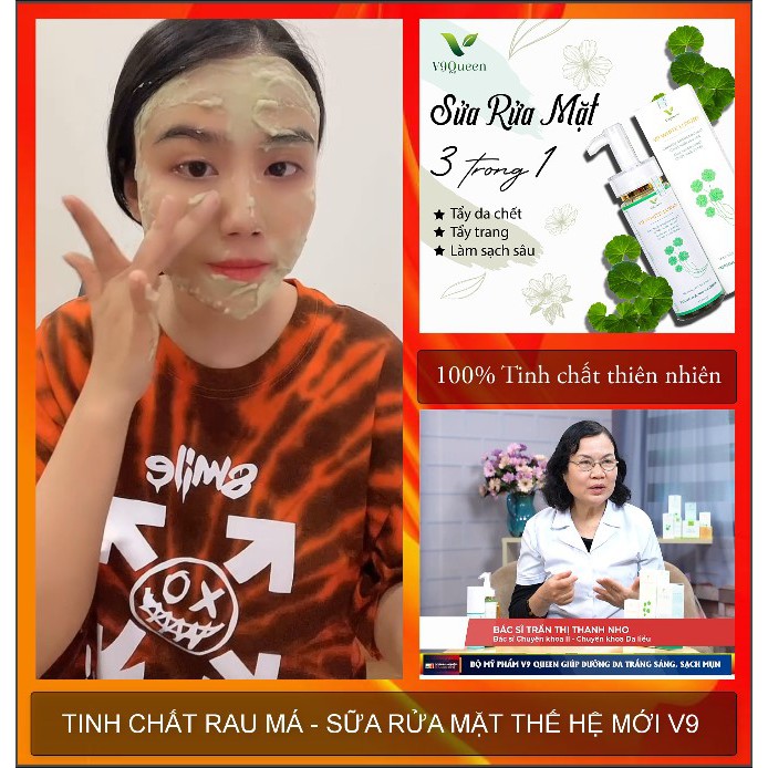 Sữa Rửa Mặt Sủi Bọt, Tinh Chất Rau Má - Mờ Thâm, Mụn, Dưỡng Trắng Da V9Queen | BigBuy360 - bigbuy360.vn