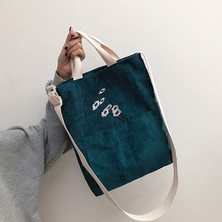 [HÀNG HOT] Túi Tote Ulzzang Vải Nhung Họa Tiết Đơn Giản Cực Hot 4U4M724