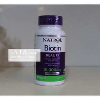 [ date 09/25 ] Viên Uống Natrol Biotin 10000 Mcg 100 Viên Của Mỹ - Biotin 10.000 mcg