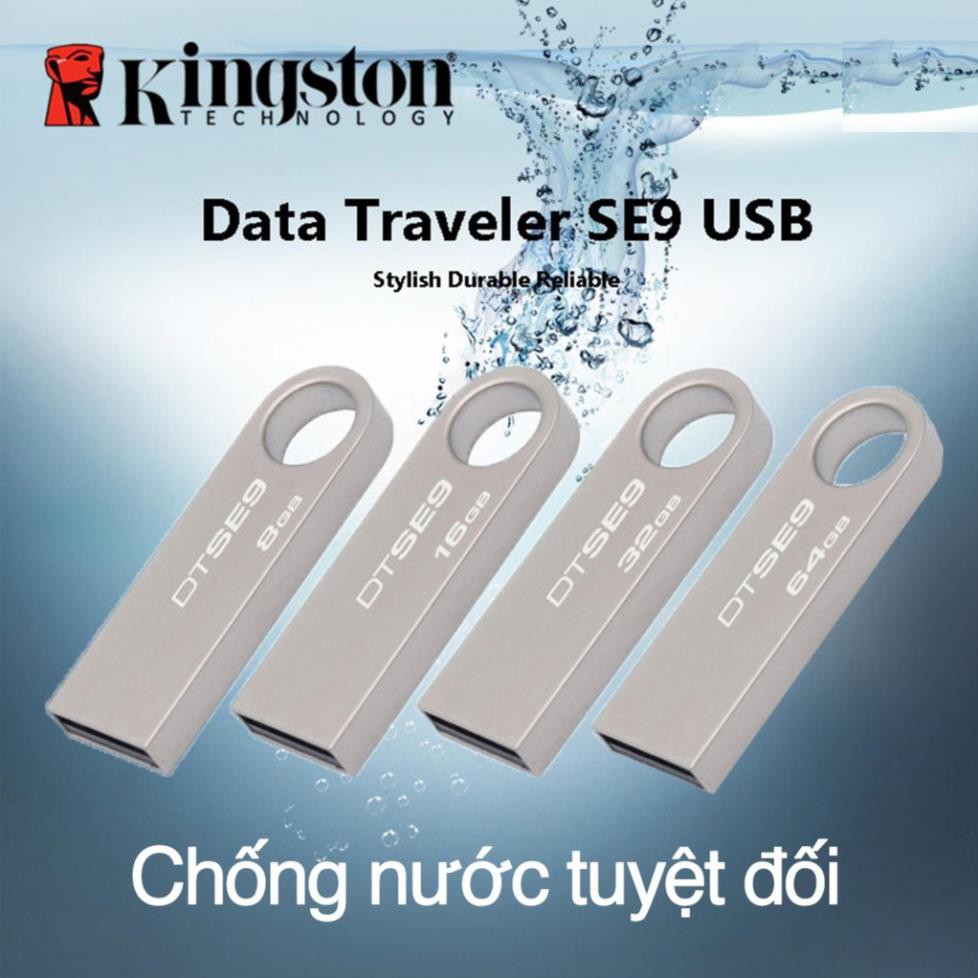 USB Kingston SE9 2GB/4GB/8GB/16GB/32GB/64GB [FREESHIP] USB Kington 2.0 chống nước, BH 1 năm