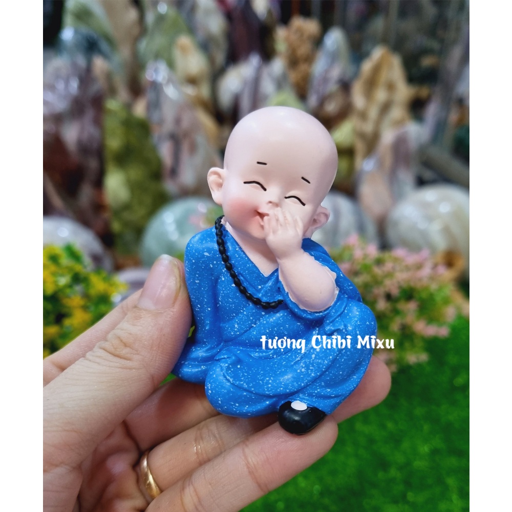 Bộ 04 chú Tứ Không kèm chậu lá sen và chân đế y hình