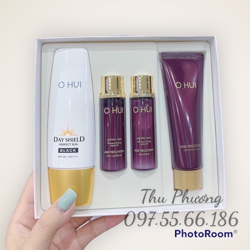 XẢ HÀNG_ SET KEM CHỐNG NẮNG OHUI BLACK 80ML