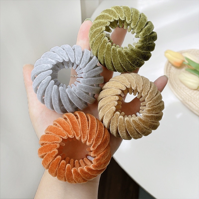 Kẹp búi dây buộc tóc nhung hỗ trợ buộc tóc cao đuôi ngựa dành cho nữ phong cách Hàn Quốc